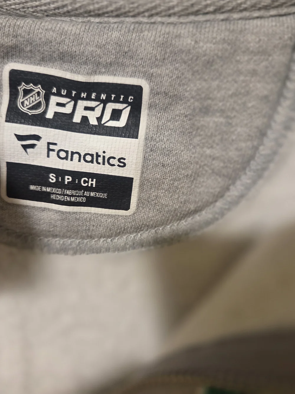 Fanatics NHL Hartford Whalers True Classics 1/4 Zip Pullover Sweatshirt Gray Gre